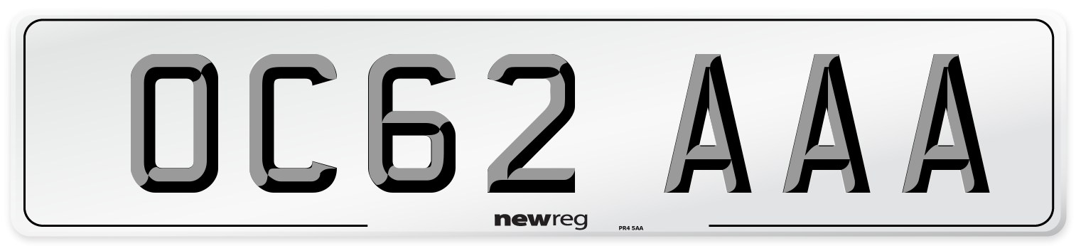 OC62 AAA Number Plate from New Reg